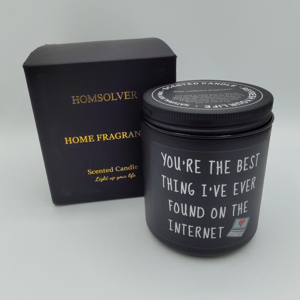 HOMSOLVER “You’re the Best Thing I’ve Ever Found Online” Soy Candle Gift NIB